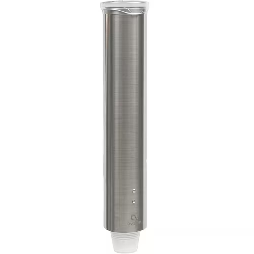 Stainless Steel Adjustable Pull Type Cup Dispenser, Fits Most Sized Cups, Dent P