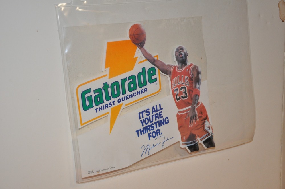 1992 MICHAEL JORDAN GATORADE WINDOW CLING DECAL