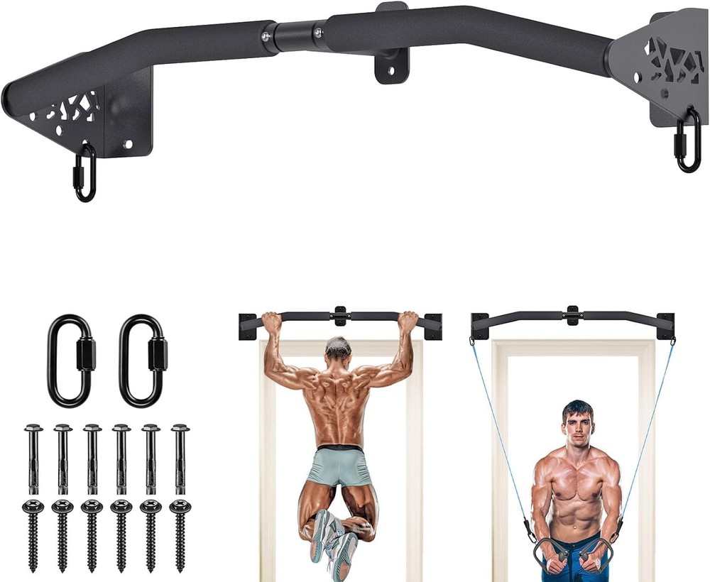 SELEWARE Heavy Duty Wall Mount Pull Up Bar for Home Gym