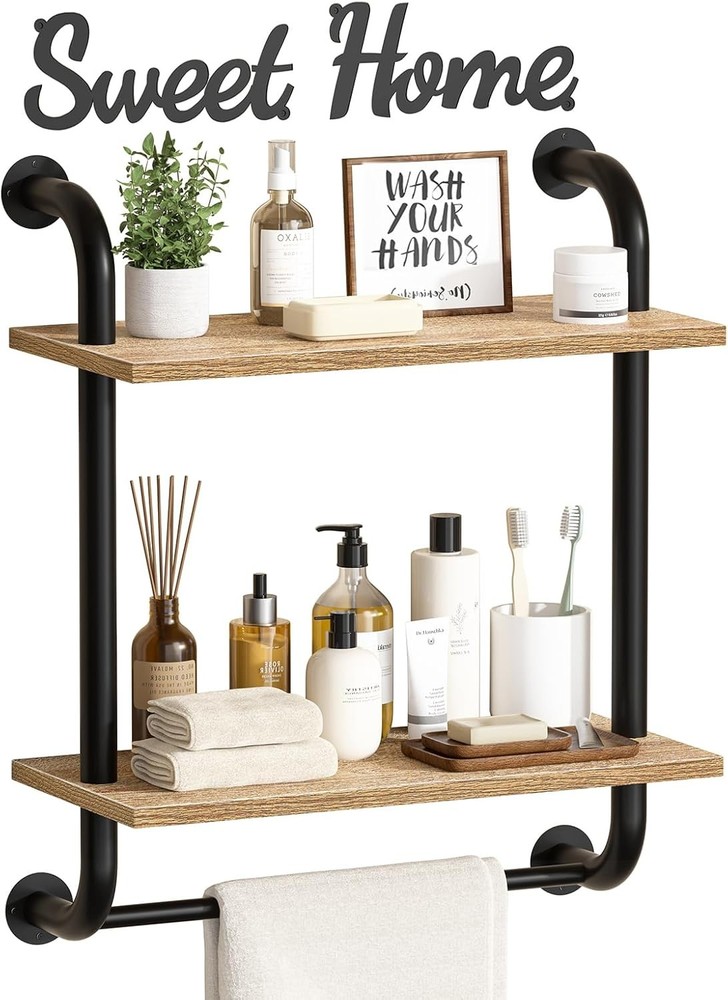 Bathroom Shees Wall Mounted, Rustic Farmhouse Pipe Shees,