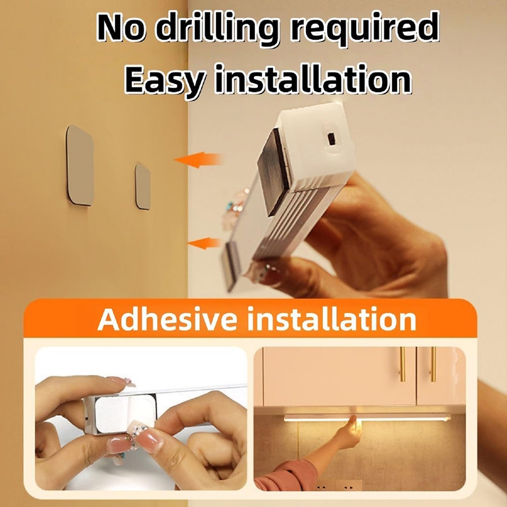 Magnetic Under Cabinet Lighting USB Rechargeable Smart Motion Sensor – 4 Pack