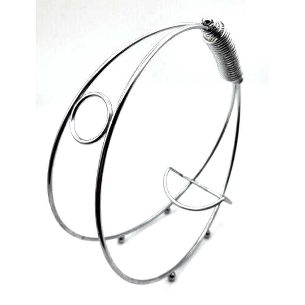 MCM Circular Chrome Wine Bottle Holder Coiled Handle 10x10"