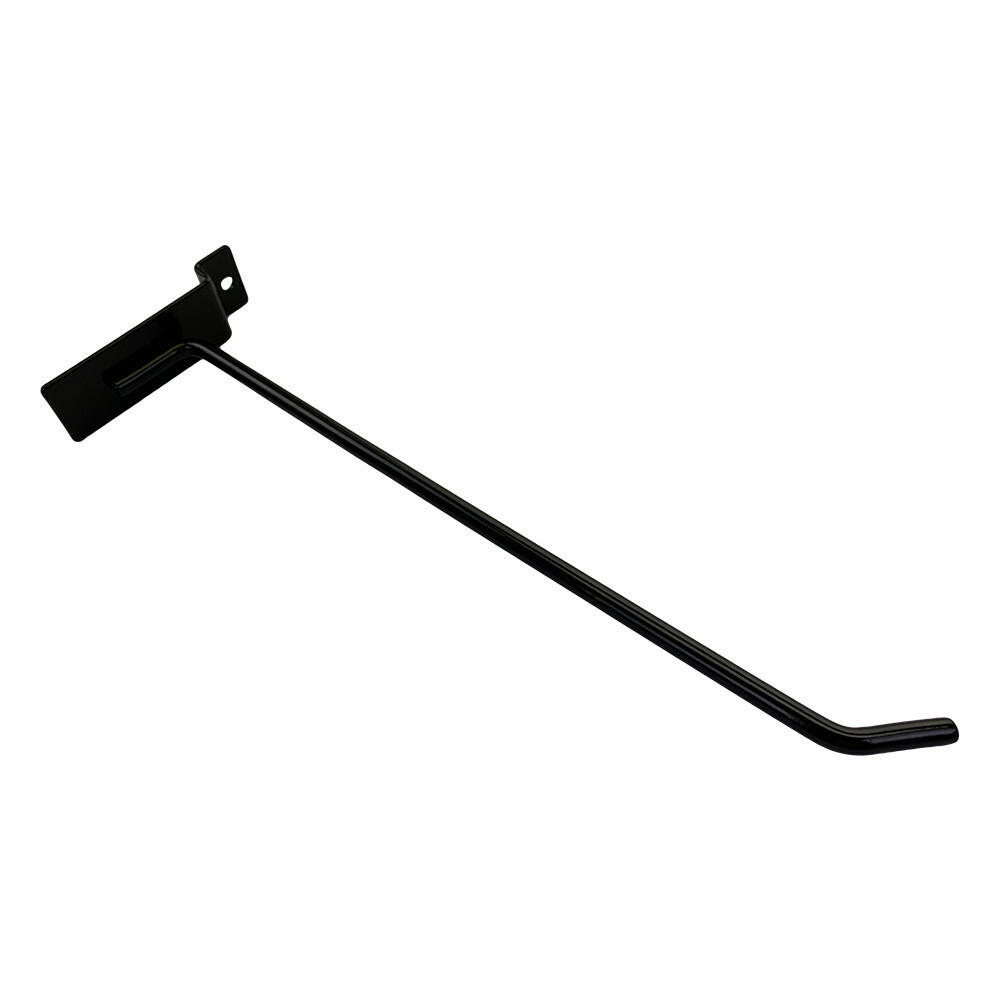 10" Slatwall Hook Panel Display Hooks, 1/4" Thickness Metal, Black - PACK 2
