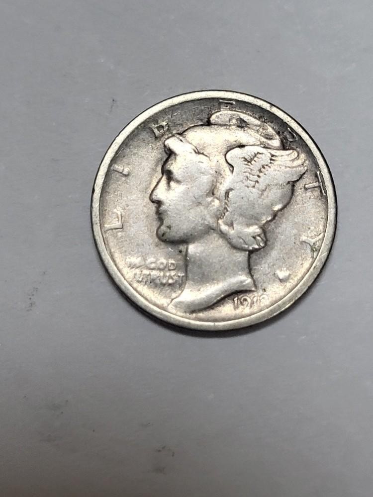 1918 D  Mercury Dime