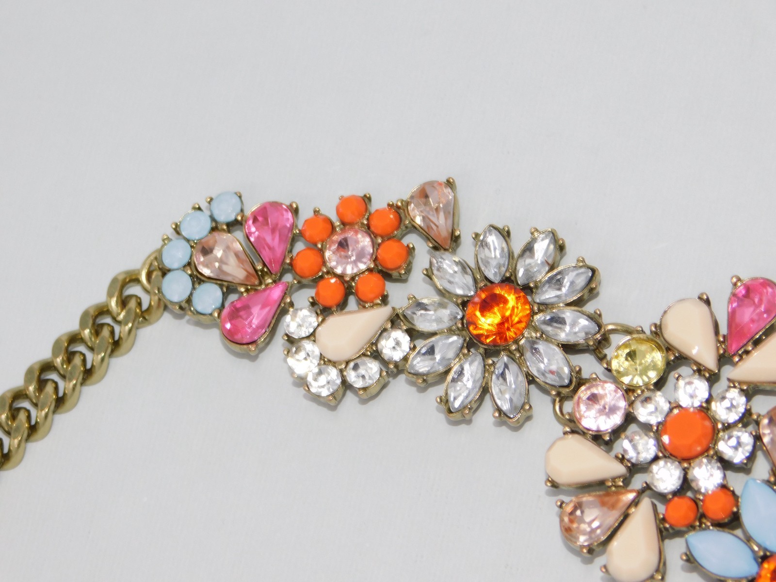 Vintage JOAN RIVERS Rhinestone Big Blossom Floral Bib Statement Necklace