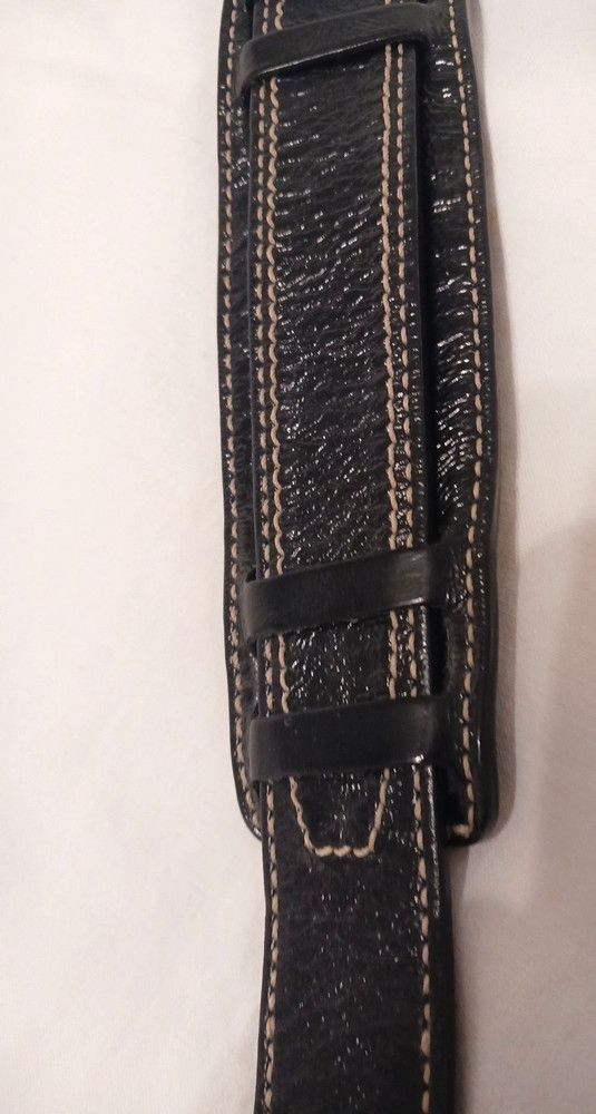 Dooney And Bourke Replacment Shoulder Strap,Black leather,white stitching