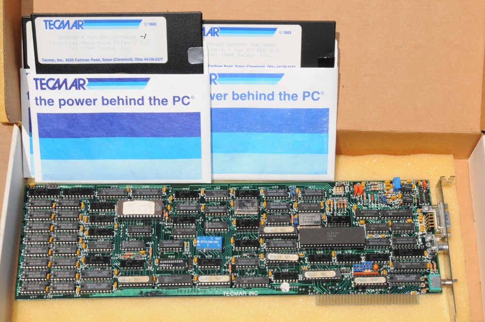 TECMAR GRAPHICS MASTER PC VIDEO CARD, WITH SOFTWARE, USED, TESTED, WORKING