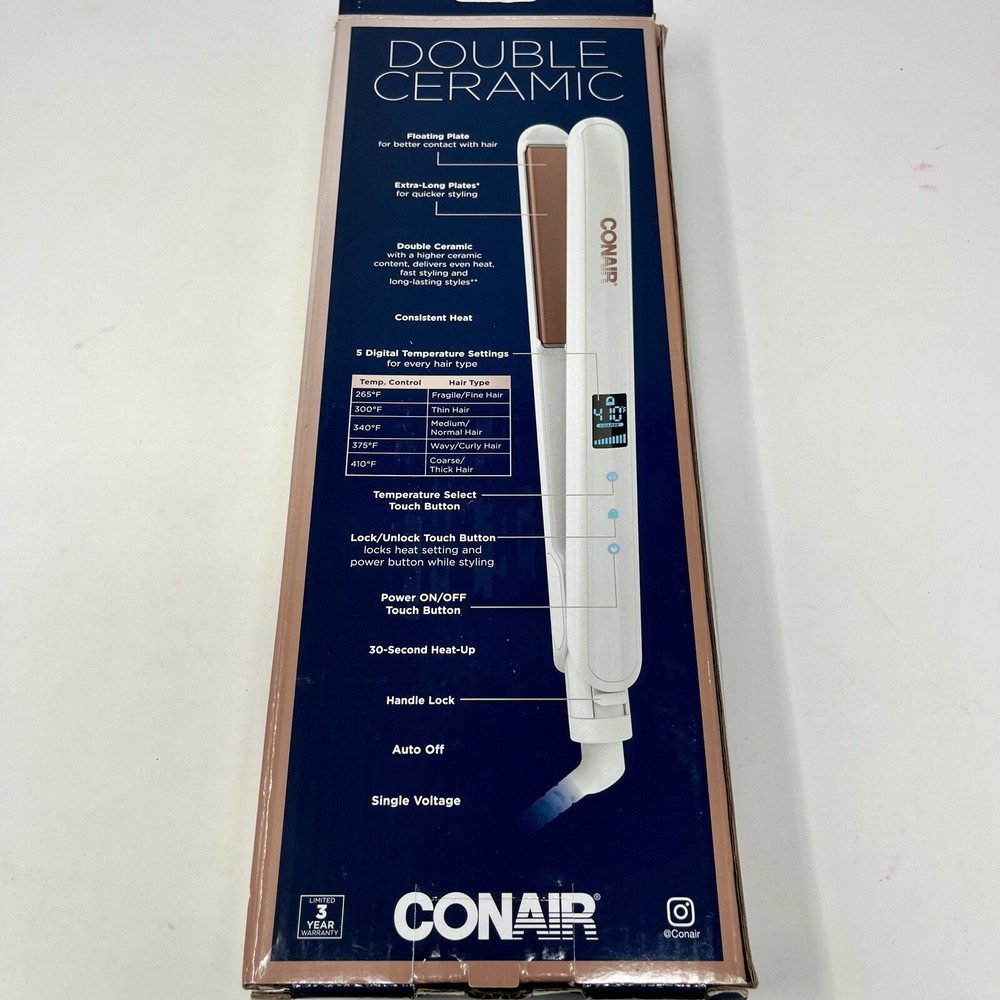 Conair Double Ceramic Flat Iron, 1-inch Digital Flat Iron