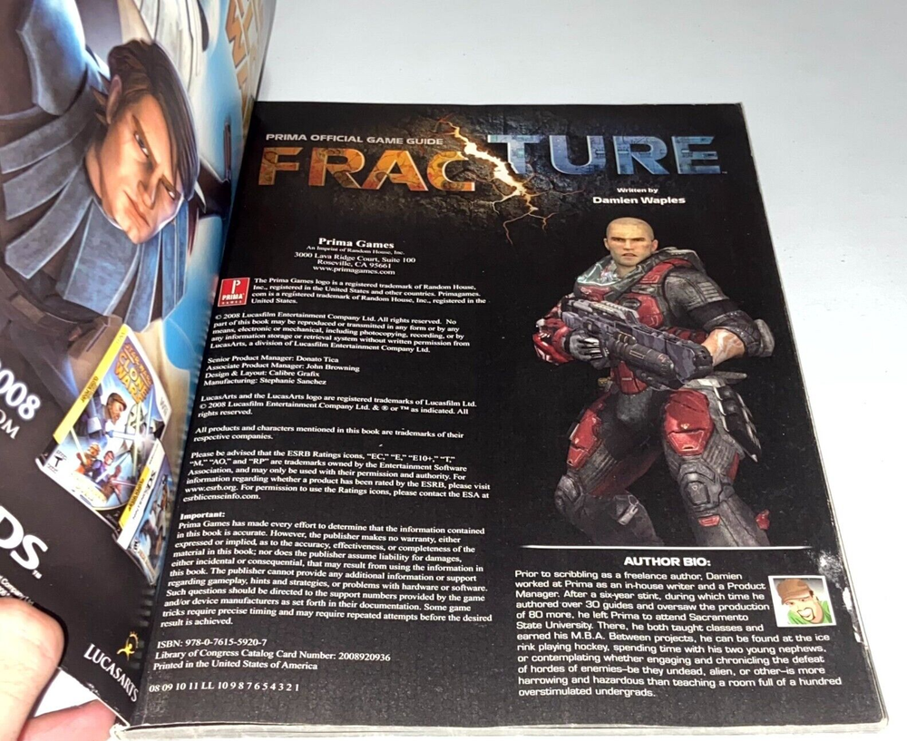 Fracture Prima Official Game Guide Paperback 2008