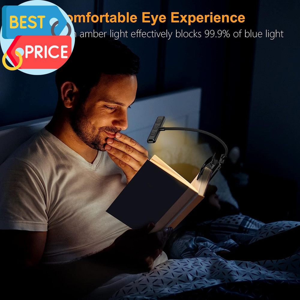 19 LED Rechargeable Book Light for Reading in Bed with Memory Function- Eye Cari