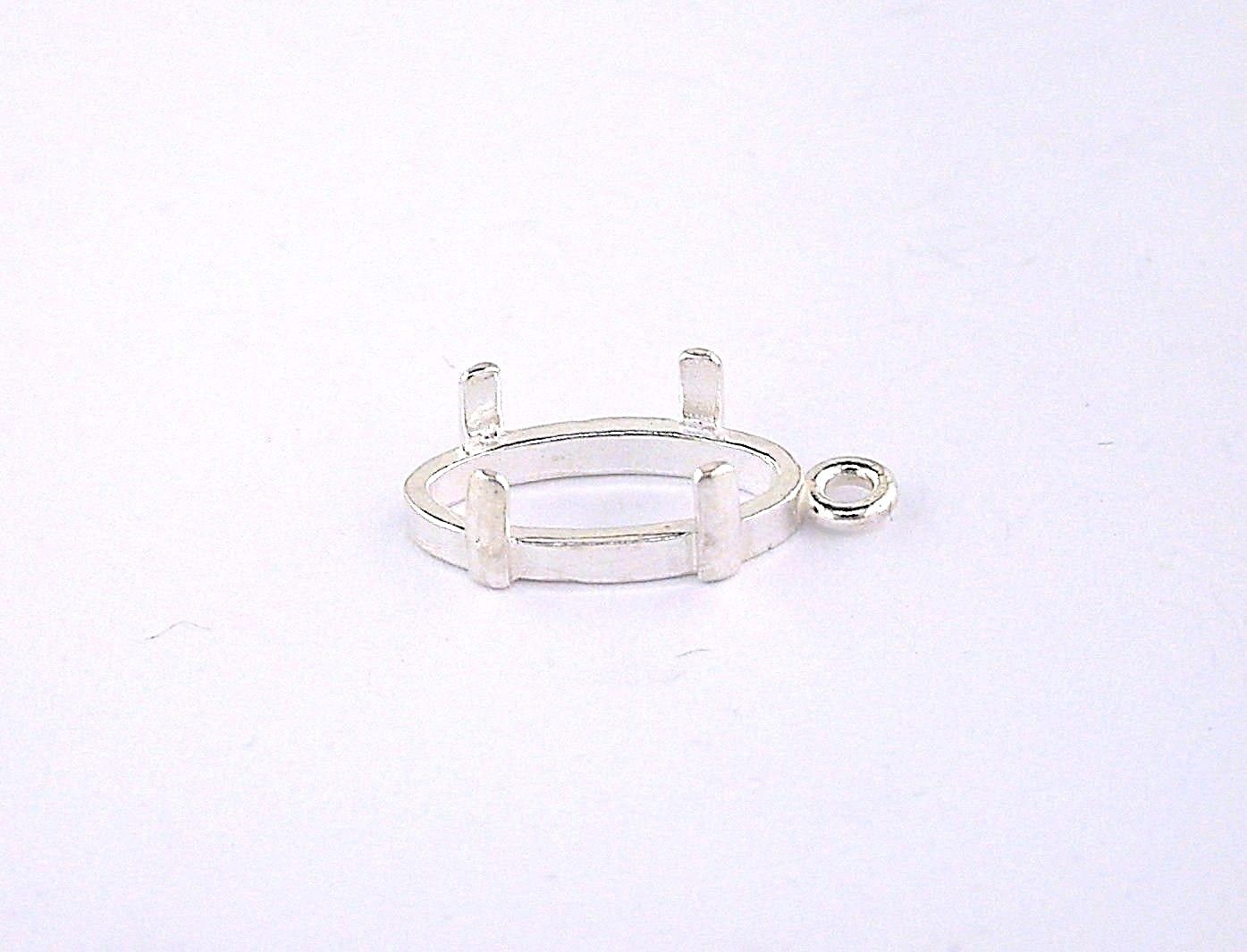 Oval Cabochon Dangle Setting Sterling Silver