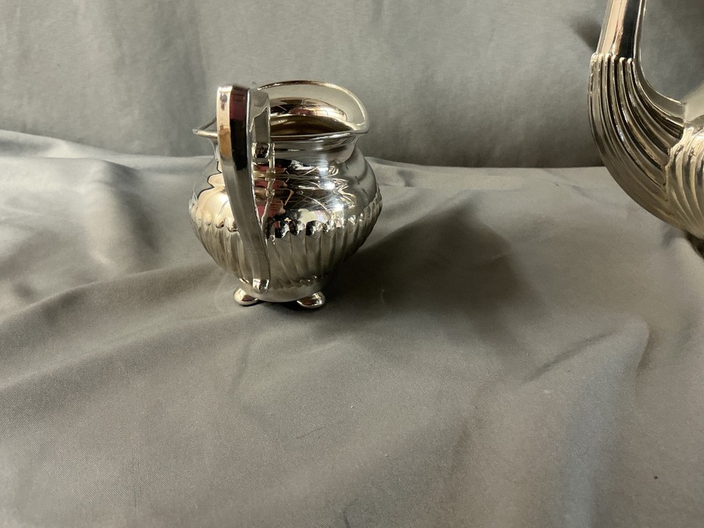 MCM Leonard Silver Plated Coffee Pot W Creamer