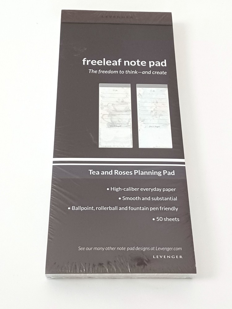Levenger Freeleaf Notepad Tea & Roses Planning Pad 2 Pack 50 Sheets Each