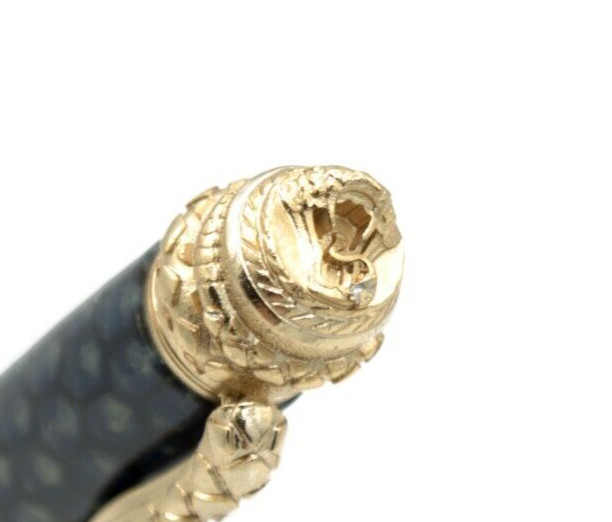 Lucky Snake Ballpoint Pen – 22kt Gold Finish, Green Honeycomb Unique Collectible