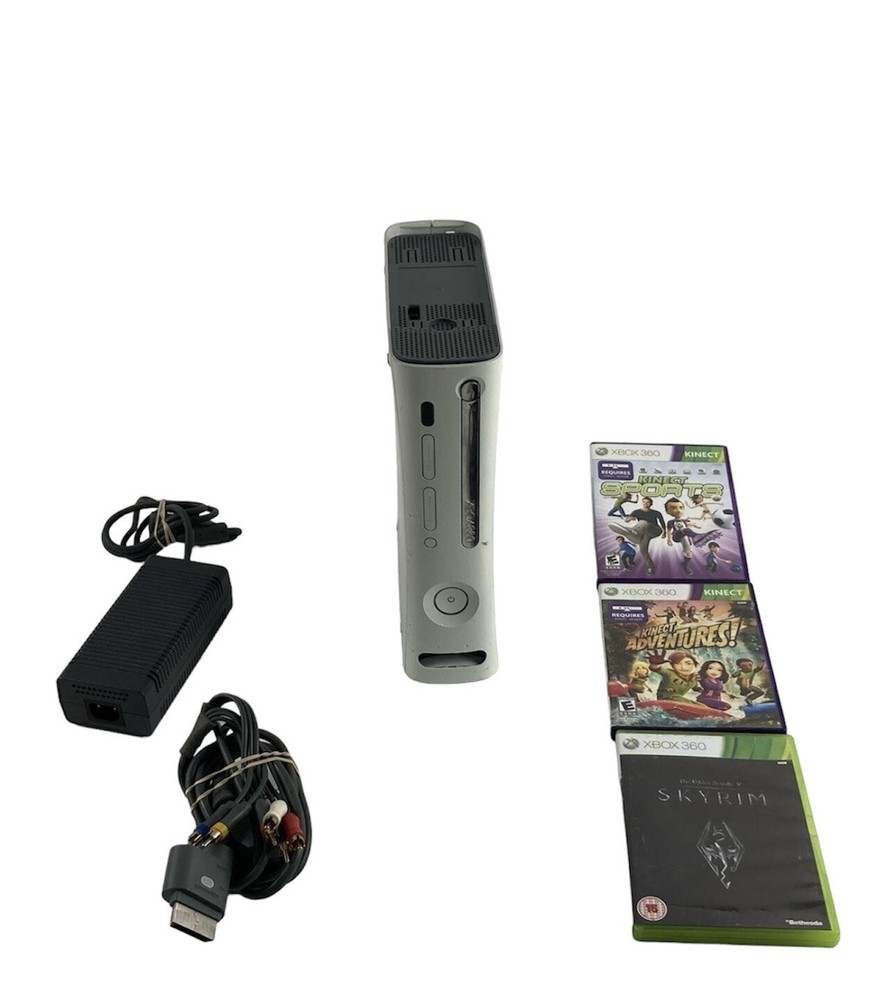 Microsoft Xbox 360 Console Bundle HDMI Compatible - AV Cables Included - Working