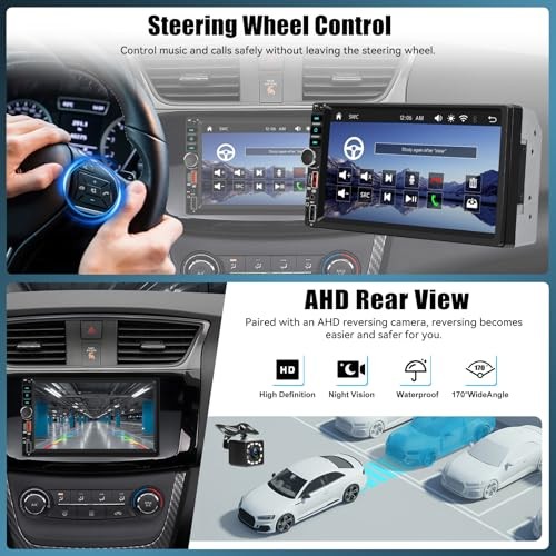 Double Din Wireless Carplay Android Auto Car MP5 Player+ Wireless CarPlay