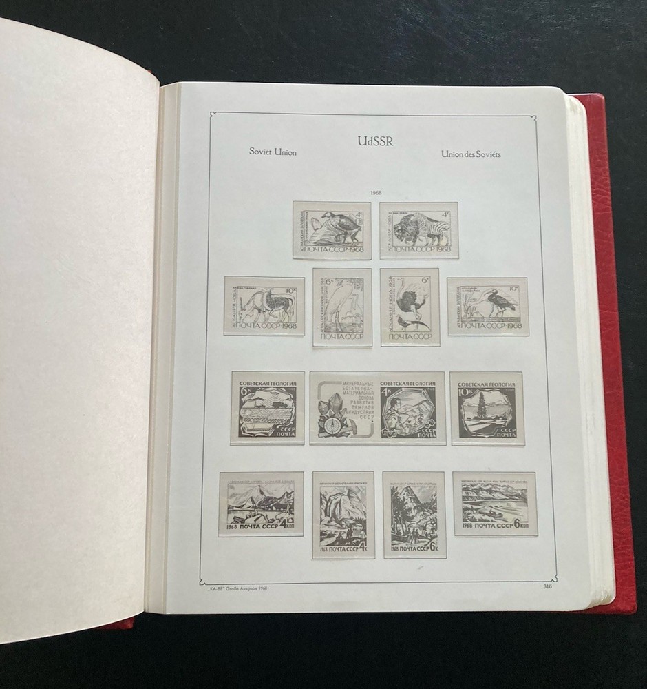 Vintage Germany KABE Hingeless Stamp Album For USSR 1968-1974 No Stamps Leather
