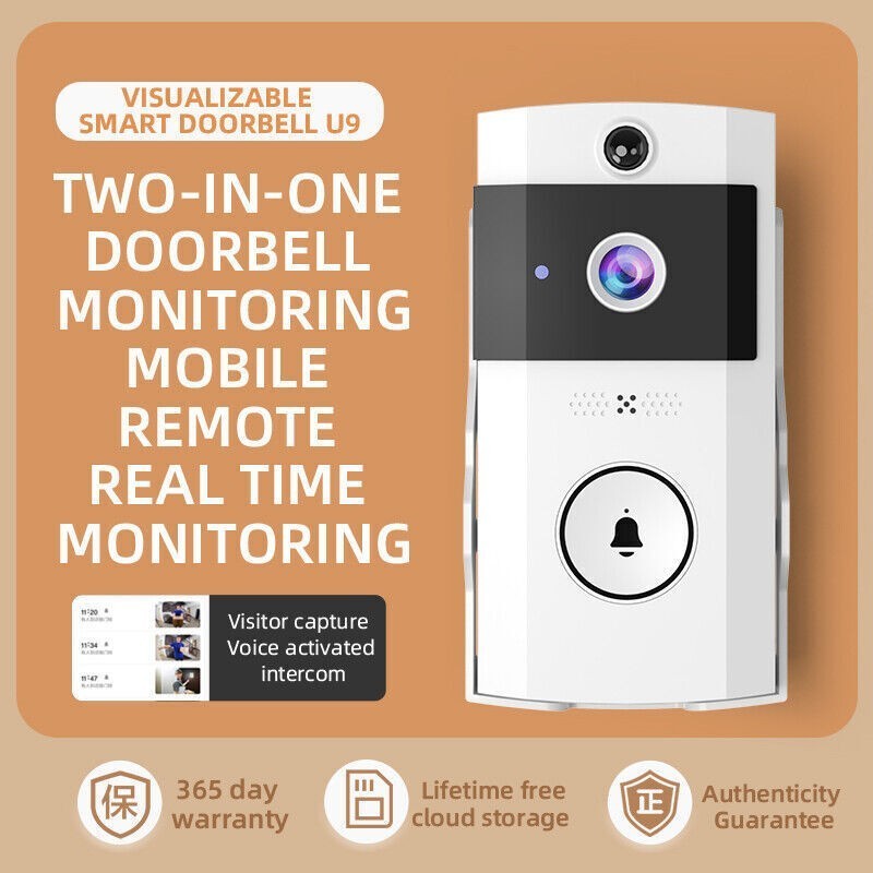 Smart WiFi Video Doorbell Wireless Door Bell Phone Ring Intercom Security Camera