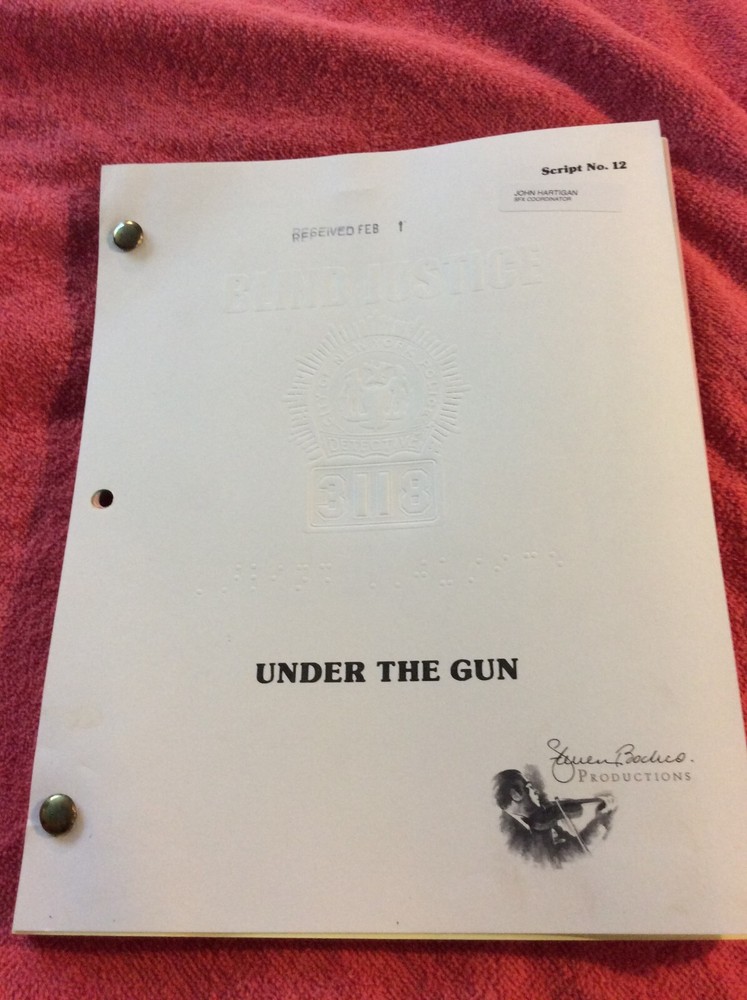 ORIGINAL SCRIPT BLIND JUSTICE UNDER THE GUN STEVEN BOCHCO RON ELDARD NICHOLS