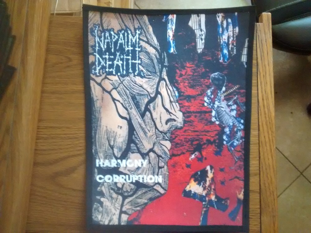 NAPALM DEATH,HARMONY CORRUPTION,SEW ON SUBLIMATED LARGE BACK PATCH