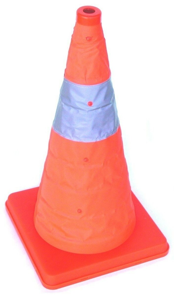 18" Multi-Purpose Collapsible Safety Cone Reflecting Tape Flasher