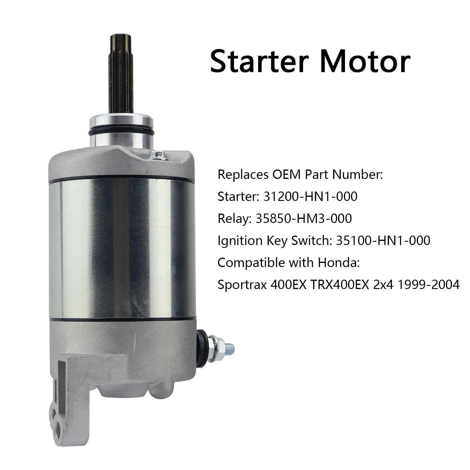 Starter Motor with Relay Replacement for Honda Sportrax 400EX TRX400EX 18606