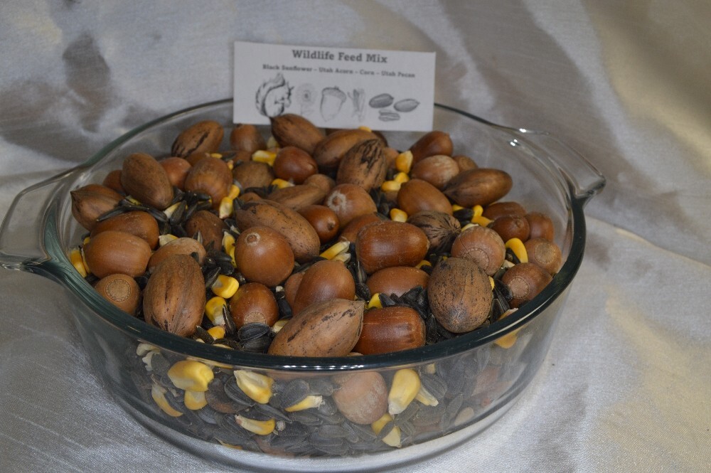 2 LBS Utah Acorn, Utah Pecan, Black Sunflower Seed and Corn Wildlife Feed Mix