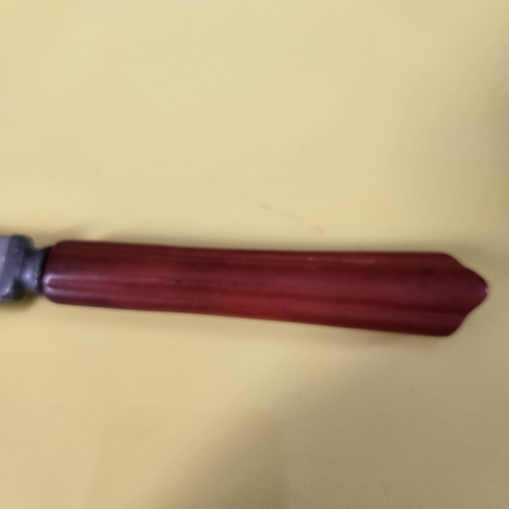 Vintage Bakelite Red Handle Knife Stainless Blade