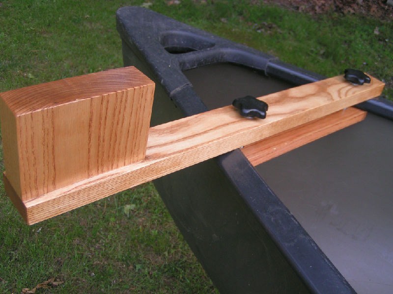 Canoe trolling motor mount - Solid Ash Natural Finish
