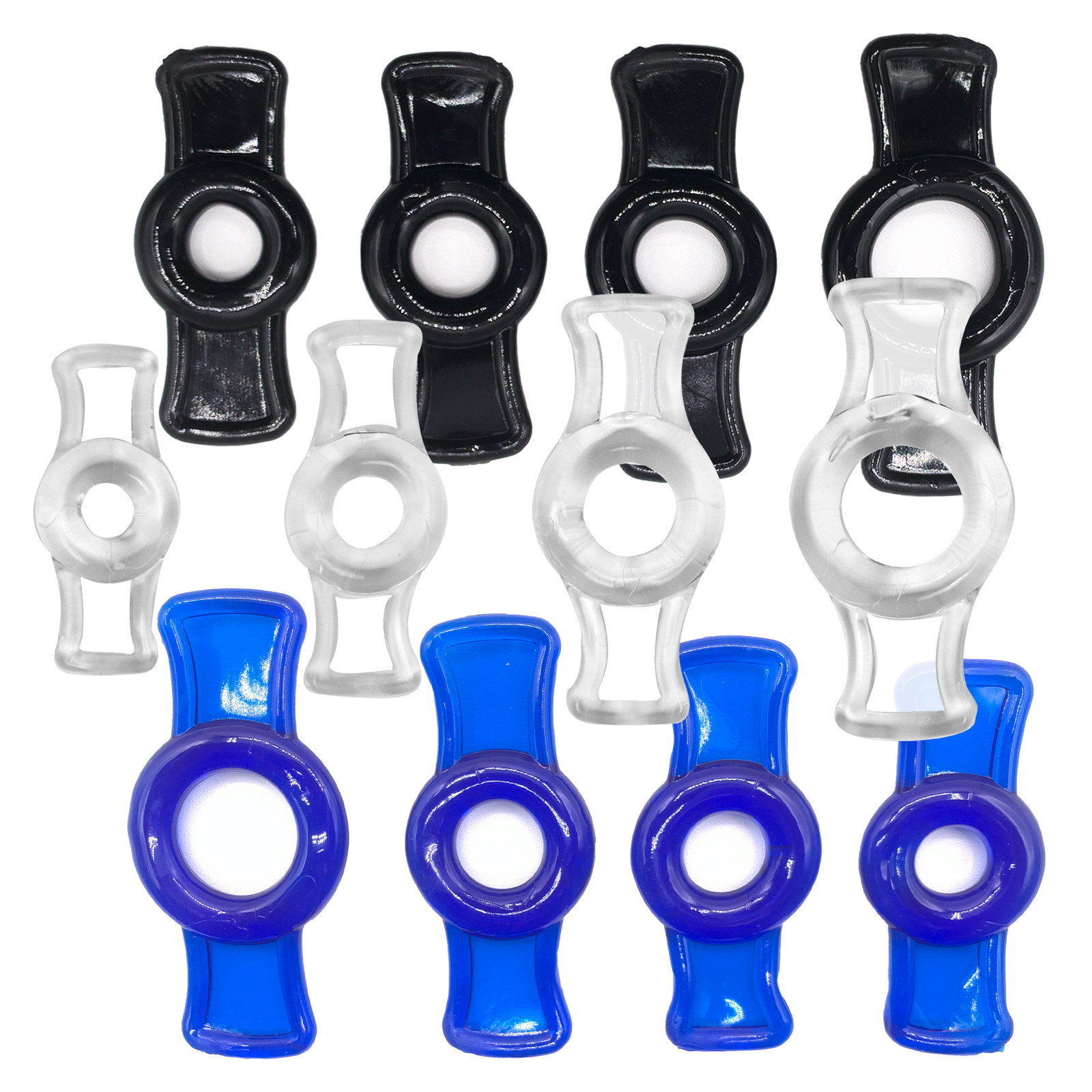 LeLuv Constriction Rings 4-Pack Clear Stretchy Universal for Vacuum Pumps