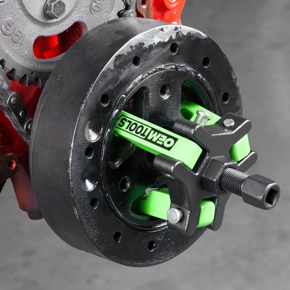 Adjustable Harmonic Balancer Puller Kit with 4 Forcing Rods - Hand Powered Tool