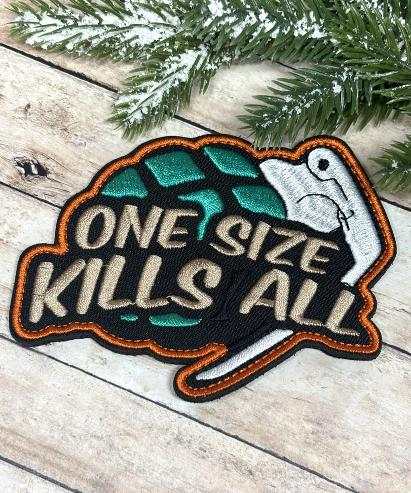 Embroidered Tactical Patch - One Size Kills All Patch - Grenade Morale Patch