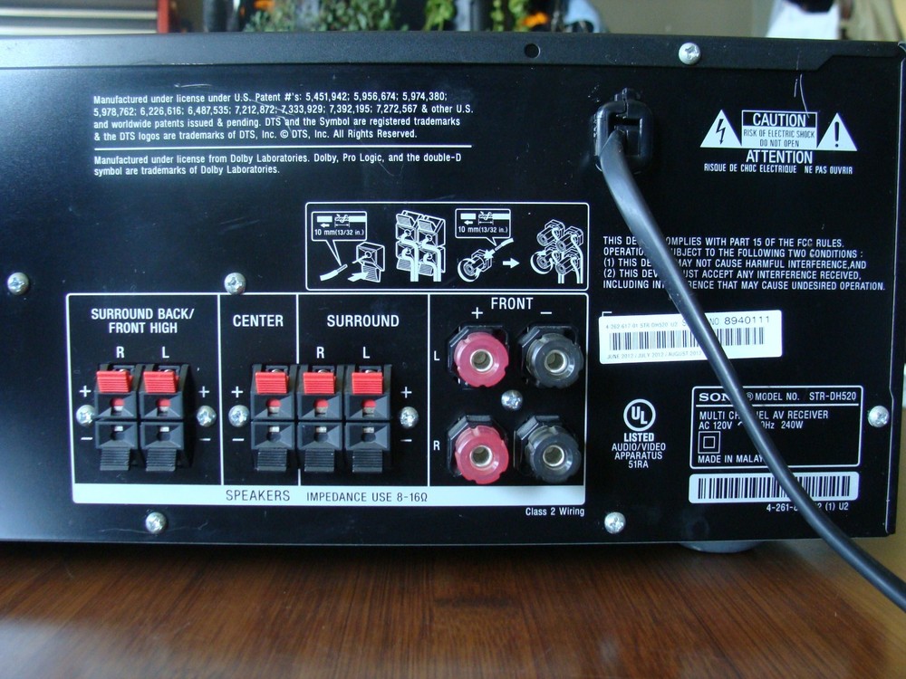 Sony Multi-Channel 7.1 AV Receiver Model STR-DH520