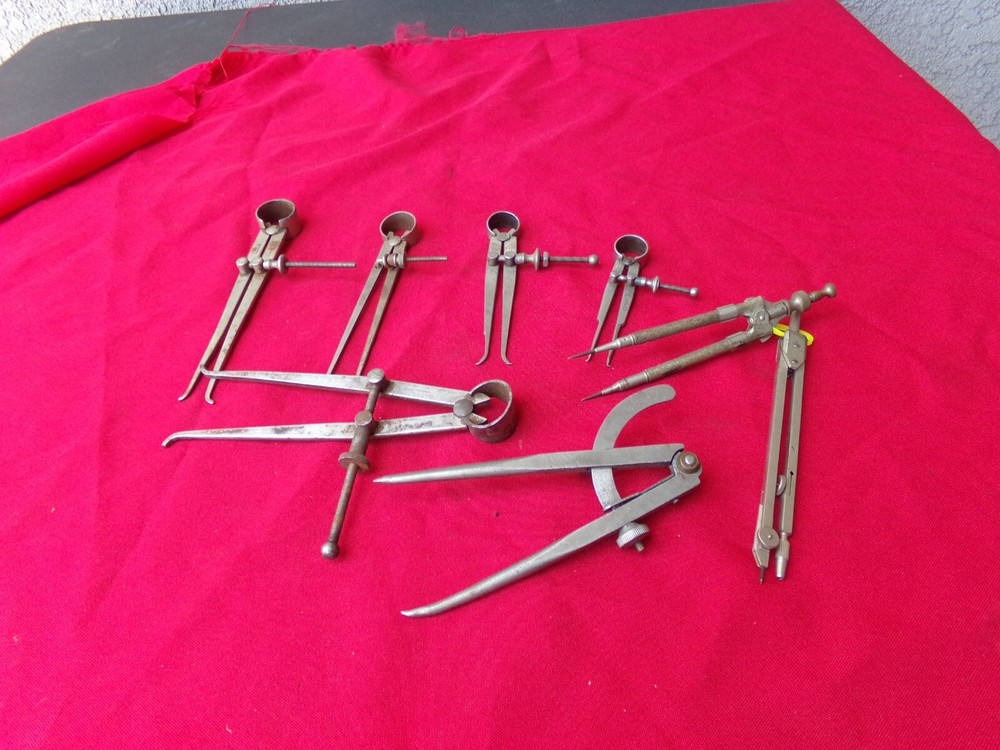 VINTAGE OUTSIDE CALIPERS (8) MACHINIST TOOLS NICE