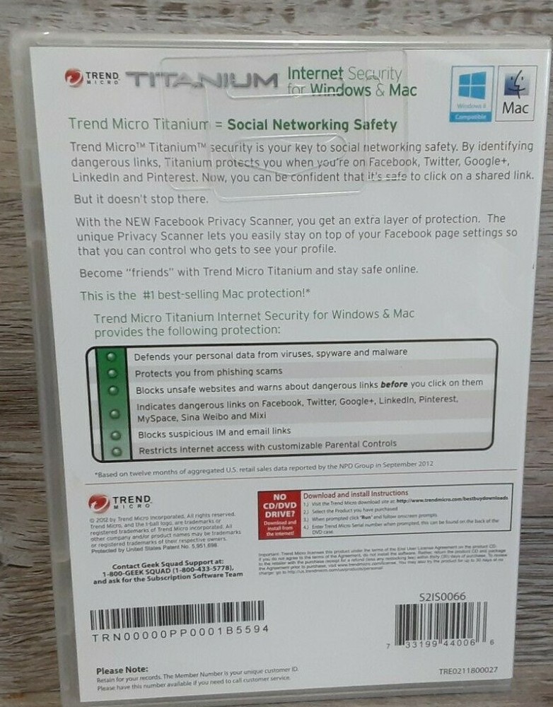 Trend Micro Titanium Internet Security 2012 for Windows & Mac