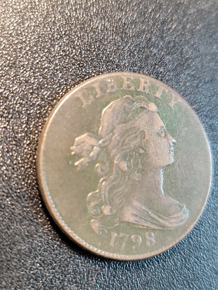 1798 Draped Bust Large Cent gorgeous surfaces Almost XF