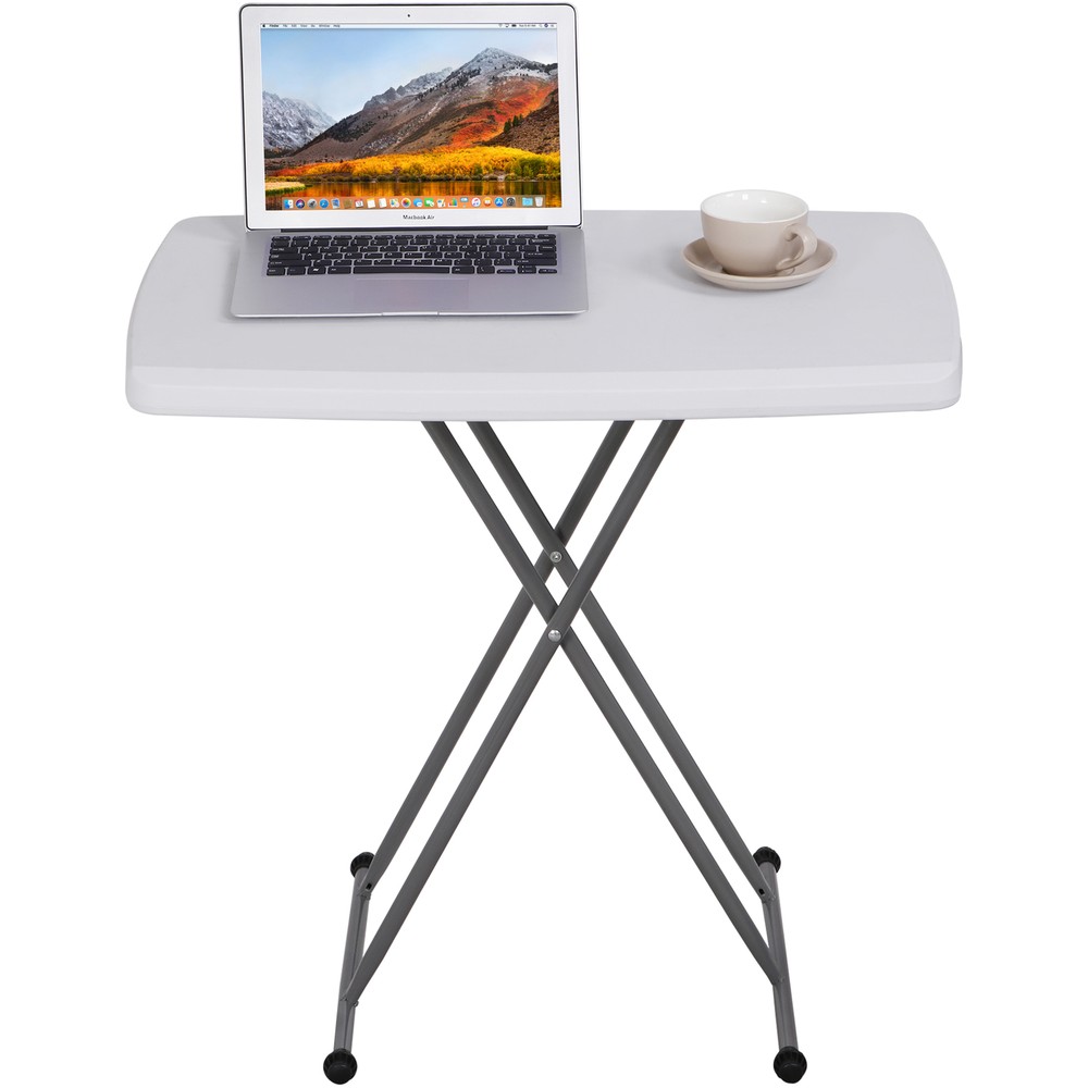 30'' Plastic Folding Tables Rectangular Utility Table Adjustable Height White