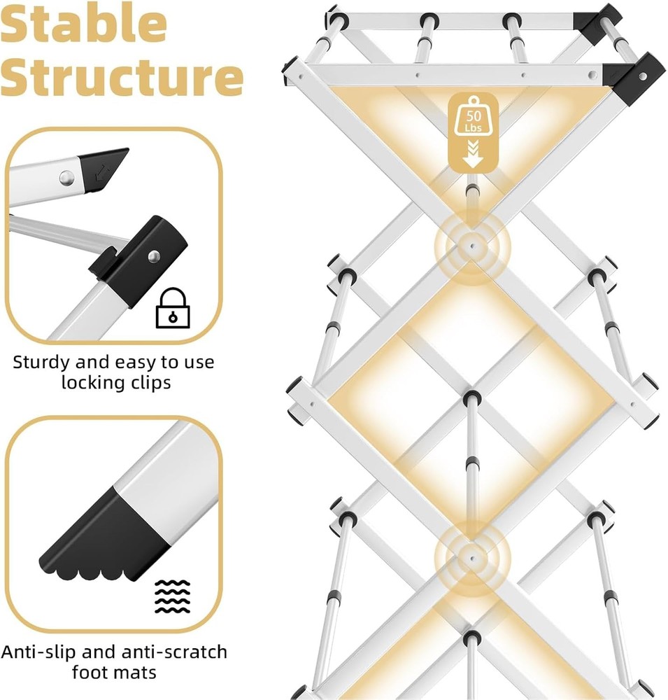 BAKON Clothes Drying Rack Foldable,Space-Saving Expandable & Portable Drying Rac
