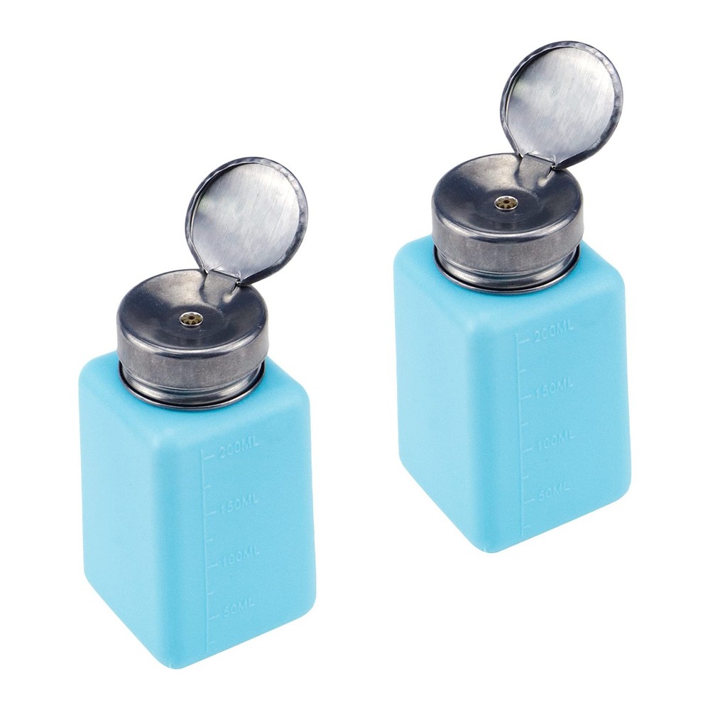 Crapyt 2 Pack Push Down Pump Dispenser for Cleanser 200mL Blue Solvent