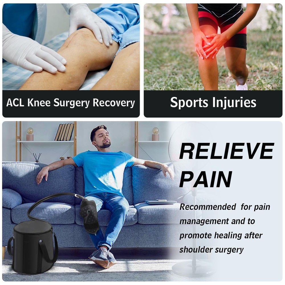 Portable Ice Machine for Knee After Surgery, Cold Therapy Machine with Progra...