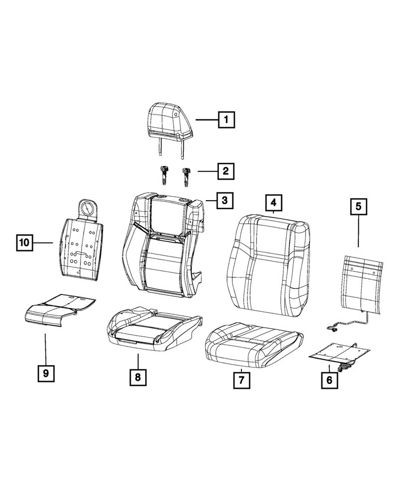 Genuine Mopar Front Seat Back Cover Left 6HZ57LR5AA