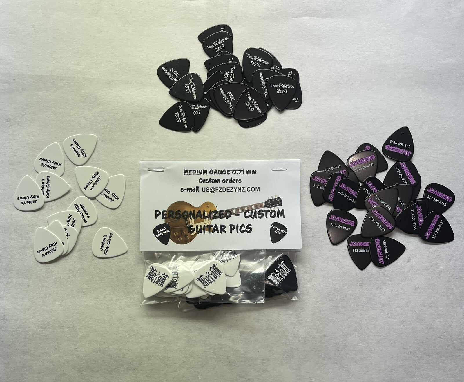 Guitar picks, Custom With Your Bands Name, Applied ( 12 Count ) FREE SHIPPING!