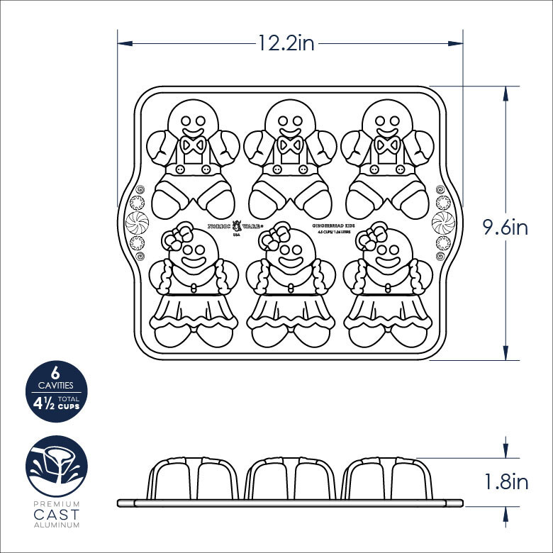 Nordic Ware Gingerbread Kids Cakelet Pan
