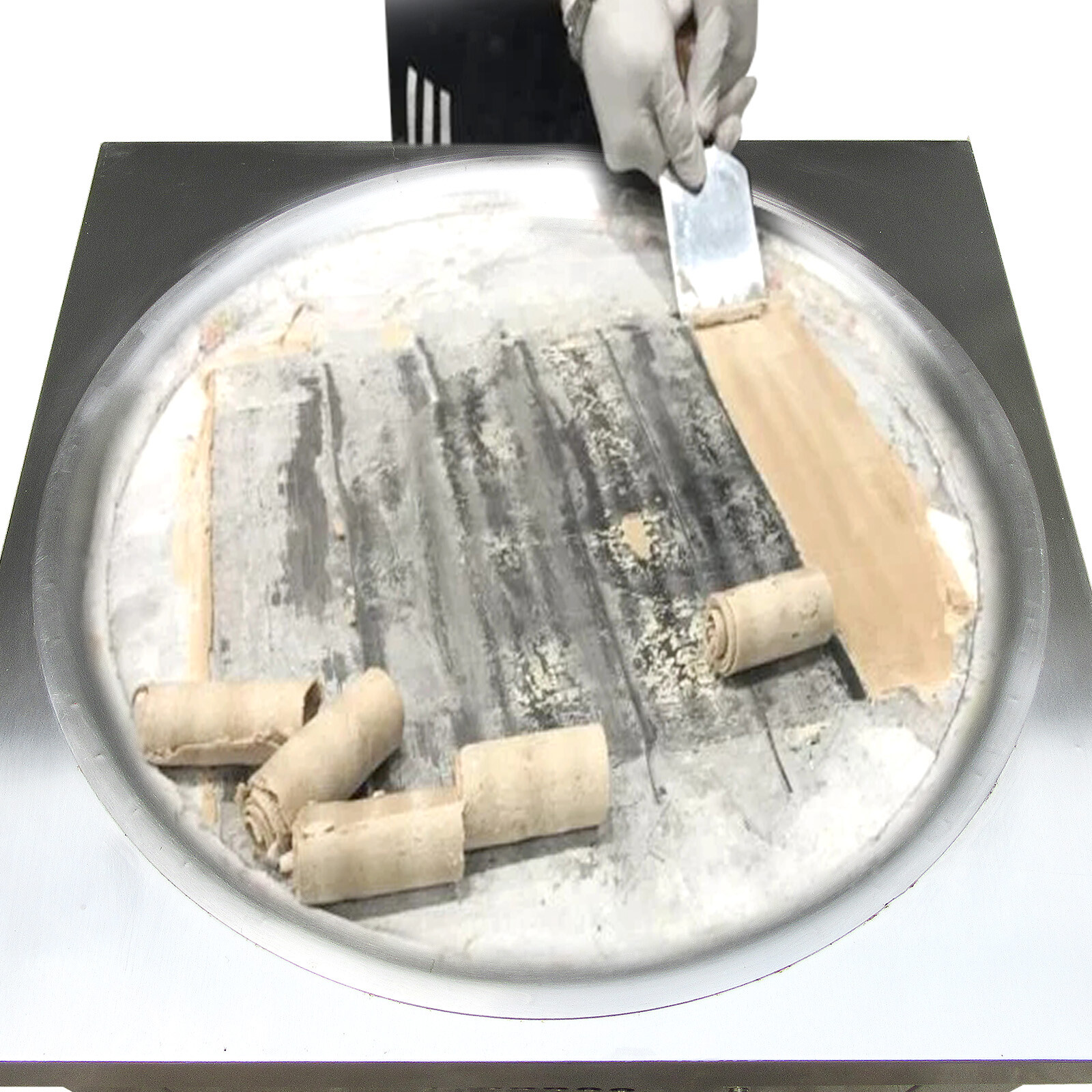 Kolice Commercial 22" round pan fry ice cream machine rolled ice cream machine