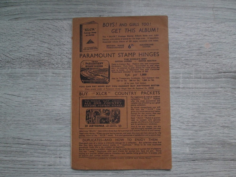 "XLCR" Stamp Finder. Thomas Cliffe Colwyn Bay