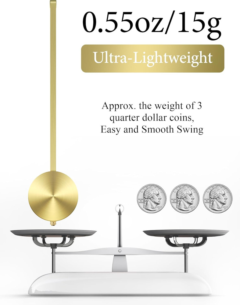 Quartz Wall Clock Pendulum Replacement - Aluminum Traditional Mechanical