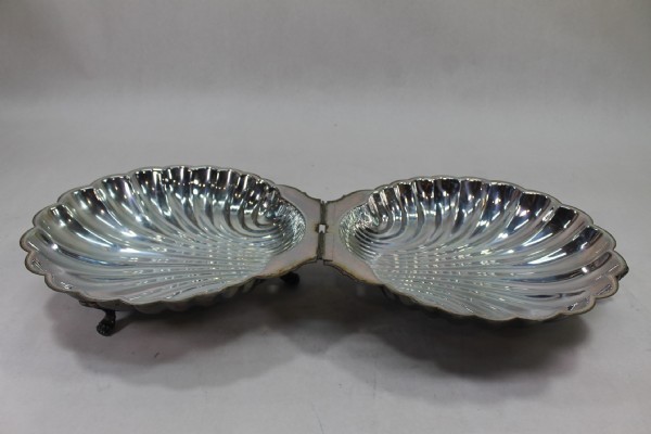 Shell Shape Silver Tone Serving Dish