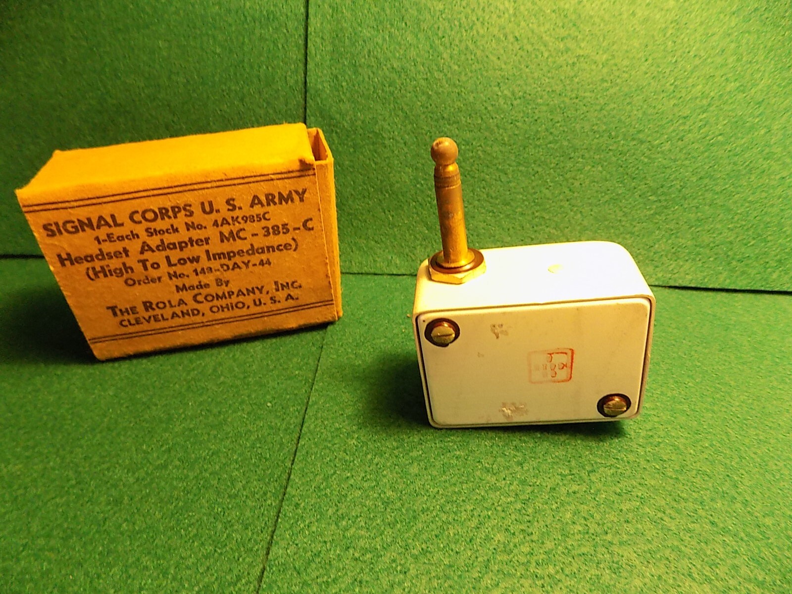 Signal Corp U.S. Army Headset Adapter MC-385-C High Imp to Low NOS NIB