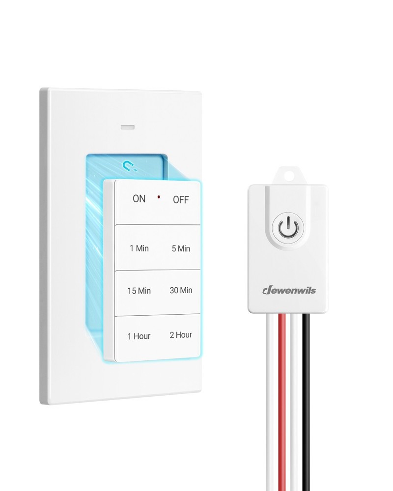 DEWENWILS Wireless Light Switch 15AMP High Power Receiver Kit with Timer,Switch