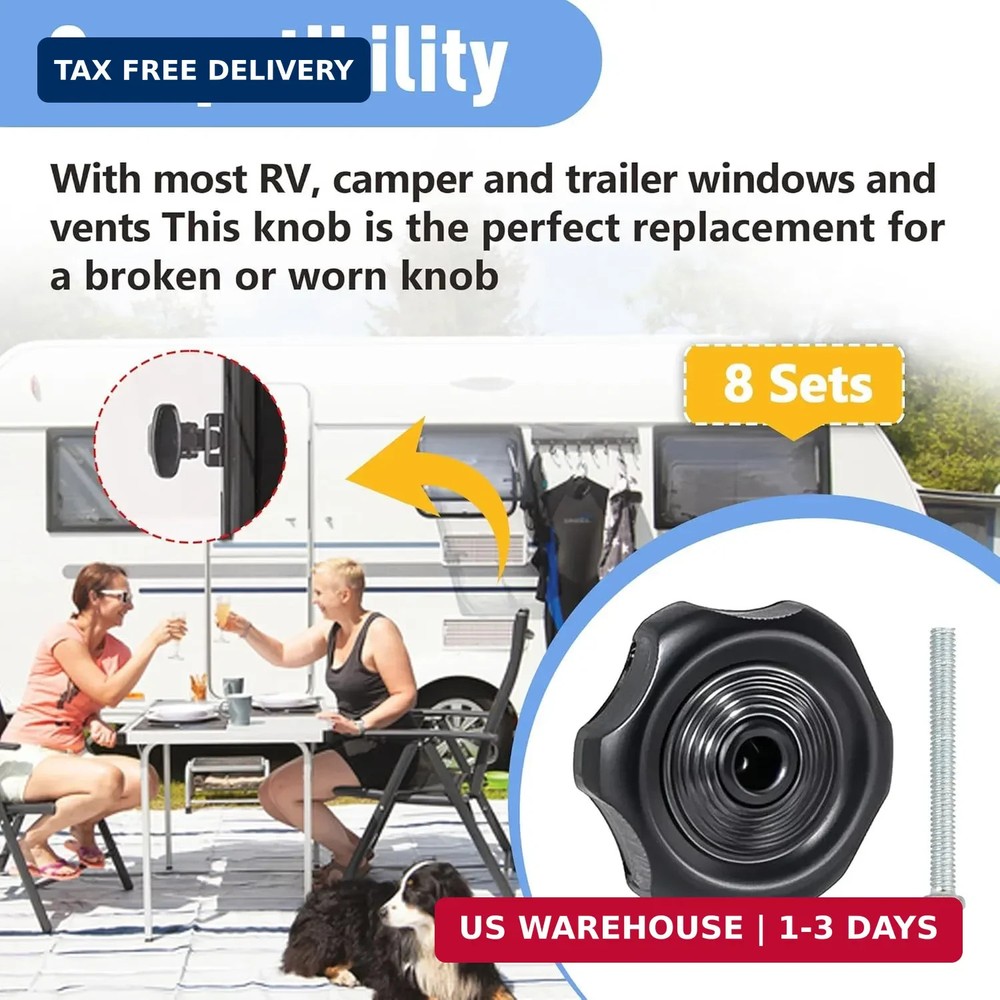 8-Pack 20345 RV Camper Window and Vent Knobs Crank Handle Turn Latch | Higher Qu